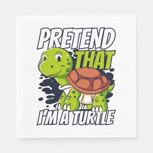 Tu so, als wäre ich ein Schildkrötenrutscher mit r Serviette (Vorderseite)
