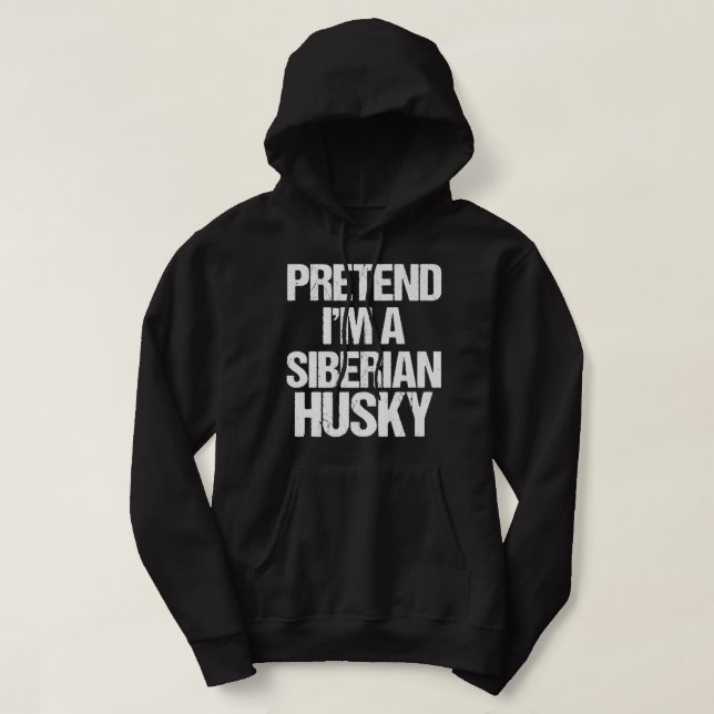 Tu so, als wäre ich ein sibirischer Husky Minimali Hoodie (Design vorne)