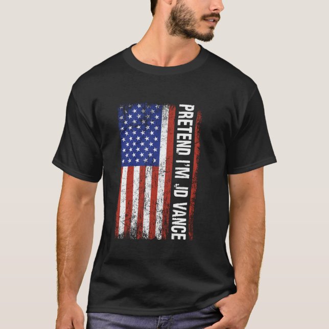 Tu so, als wäre ich JD Vance Funny Lazy Halloween- T-Shirt (Vorderseite)