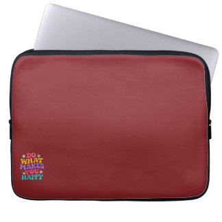 Tu, was dich glücklich macht – Farbige Retro-Posit Laptopschutzhülle
