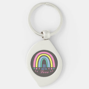 "TU WAS DU LIEBST" ZITAT RETRO BOHO REGENBOGEN MET SCHLÜSSELANHÄNGER