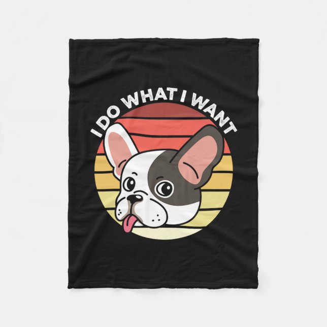 Tu, was ich Französisch Retro Französisch Bulldog  Fleecedecke (Vorderseite)