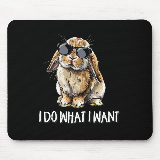 Tu, was ich Mini Holland Lop Bunny Rabbit Lover Ge Mousepad (Vorne)