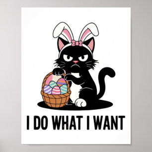 Tu, was ich Vintage Black Cat Funny Oaster Cat Gew Poster