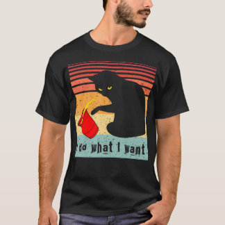Tu, was ich Vintage Black Cat Red Cup Funny Gewoll T-Shirt
