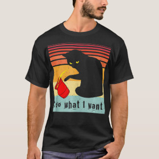 Tu, was ich Vintage Black Cat Red Cup Funny Gewoll T-Shirt