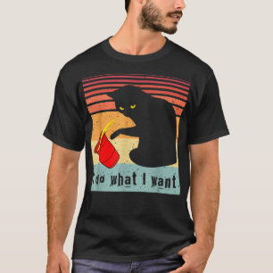 Tu, was ich Vintage Black Cat Red Cup Funny Gewoll T-Shirt