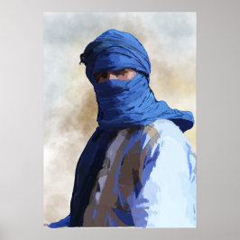 Tuareg in Blau Poster