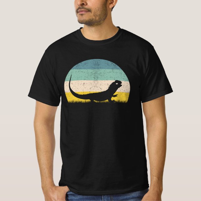 Tuatara Reptile Retro T-Shirt (Vorderseite)