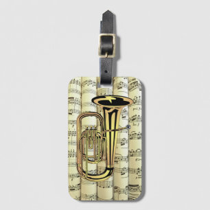 Tuba auf Walzblechmusik ~ Gepäckanhänger