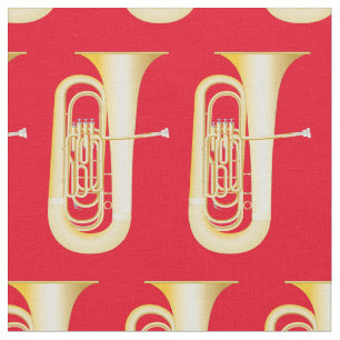 Tuba Band Musical Musical Room Decke rot Stoff