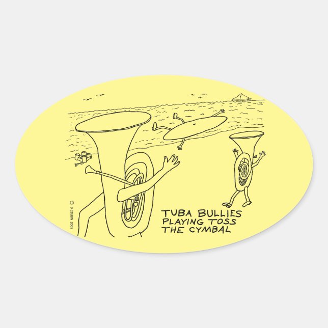 Tuba Bullies Oval Sticker (Vorderseite)