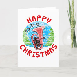 Tuba Christmas Card Tubaist Brass Musiker Dankeskarte