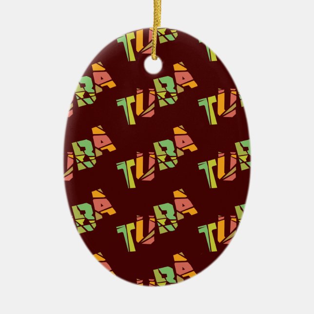 Tuba Cracked Text Keramik Ornament (Vorne)