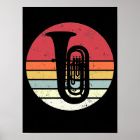 Tuba-Geschenk, Retro-Tuba-Spieler, Orchester