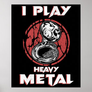 Tuba gibt Sousaphon, eine Band für Heavy Metal Mar Poster