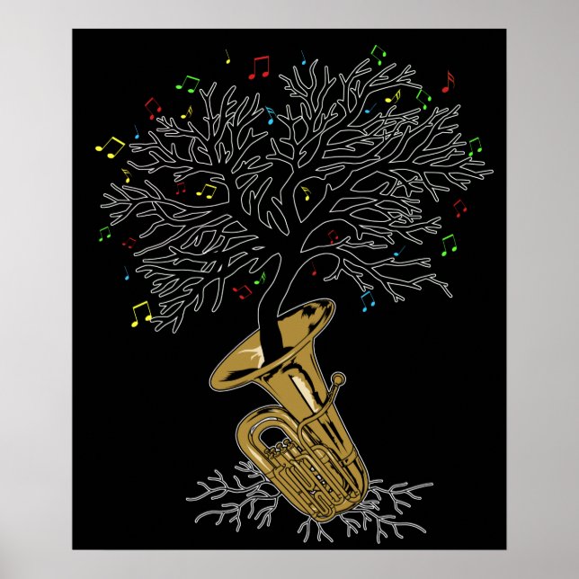 Tuba Gift Marching Band Geschenke Brass Music Tuba Poster (Vorne)