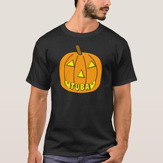 Tuba Halloween Pumpkin T-Shirt (Vorderseite)