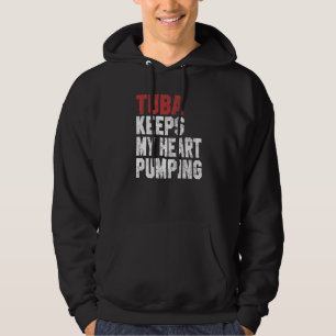 Tuba hält mein Herz am Pumpen Musiker Männer Fra Hoodie