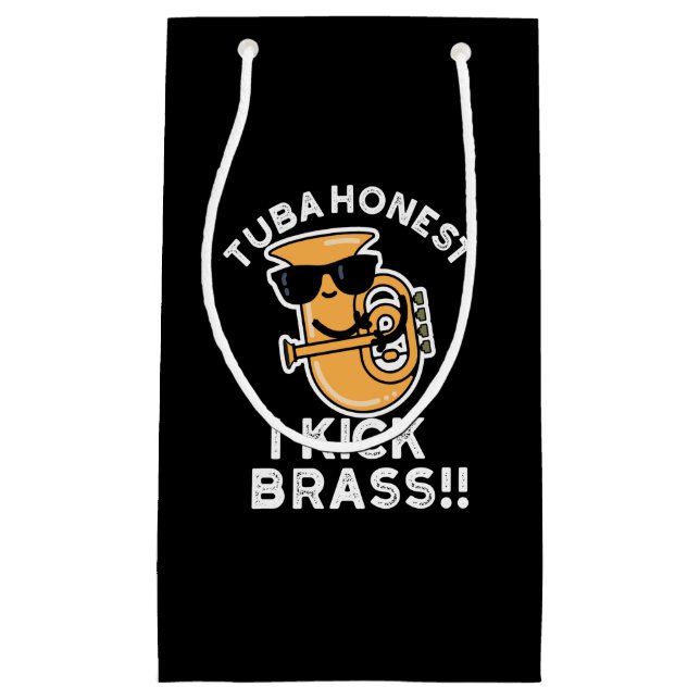Tuba Honest I Kick Brass Funny Tuba Pun Dark BG Kleine Geschenktüte (Vorderseite)