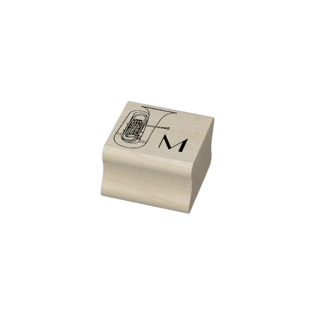Tuba Initial Monogram Musician Band Teacher Gummistempel (Stempel)
