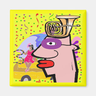Tuba-Kopf maskiert für Karneval Magnet