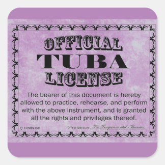 Tuba License Square Aufkleber