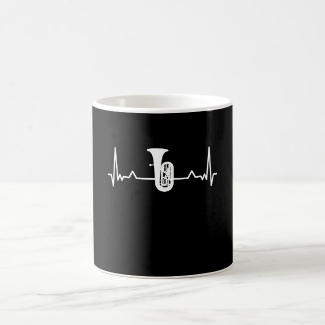 Tuba Marching Band Heartbeat Funny Gift Kaffeetasse (Mittel)