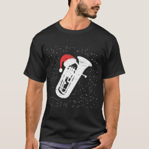 Tuba mit dem Hut des Weihnachtsmanns für Musiker W T-Shirt