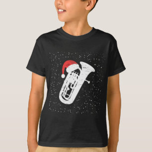Tuba mit dem Hut des Weihnachtsmanns für Musiker W T-Shirt