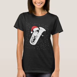 Tuba mit dem Hut des Weihnachtsmanns für Musiker W T-Shirt