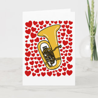 Tuba mit Herzen Valentinstag-Jubiläumskarte Feiertagskarte
