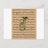 Tuba ~ mit Sheet Music Background