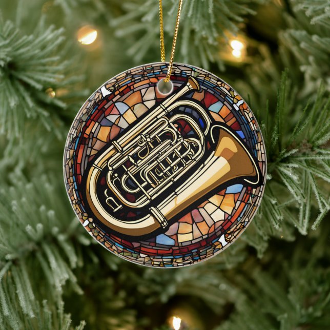 Tuba Music Keramik Ornament (Baum)