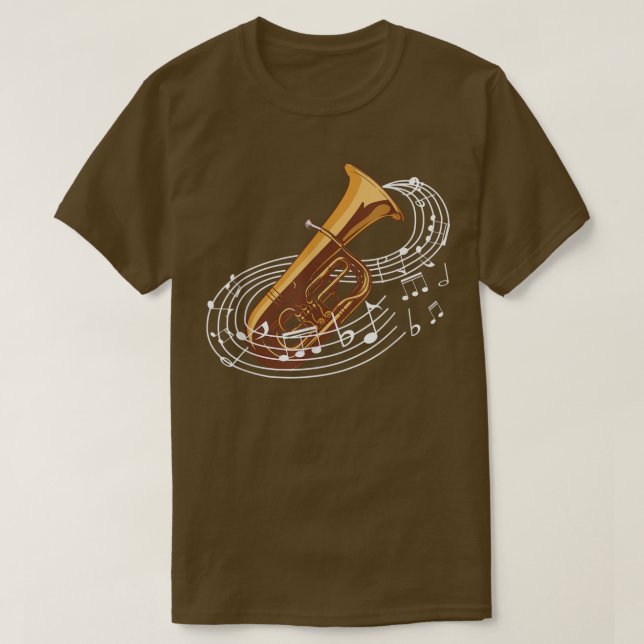 Tuba Music Notes of Brass Instruments  T-Shirt (Design vorne)