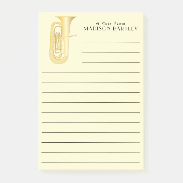 Tuba Music Teacher Post-it Klebezettel (Vorderseite)