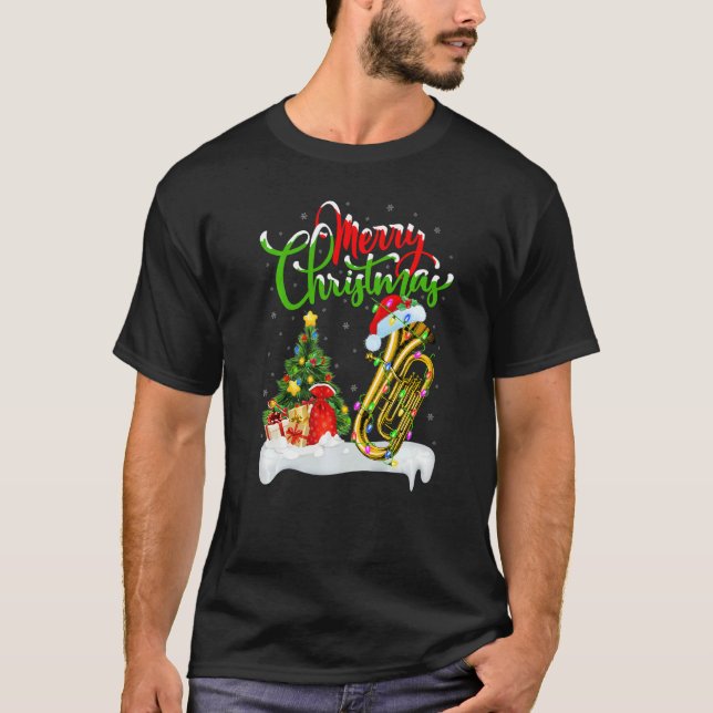 Tuba Music  Xmas Decorations Santa Tuba Christmas T-Shirt (Vorderseite)