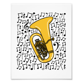 Tuba Musical Notes Tubaist Brass Musician Fotodruck