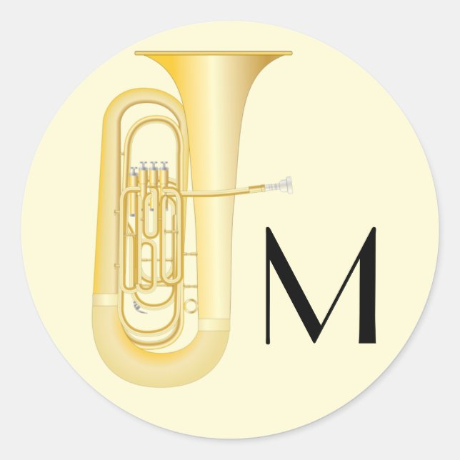 Tuba Musician Band Teacher Classic Round Sticker (Vorderseite)