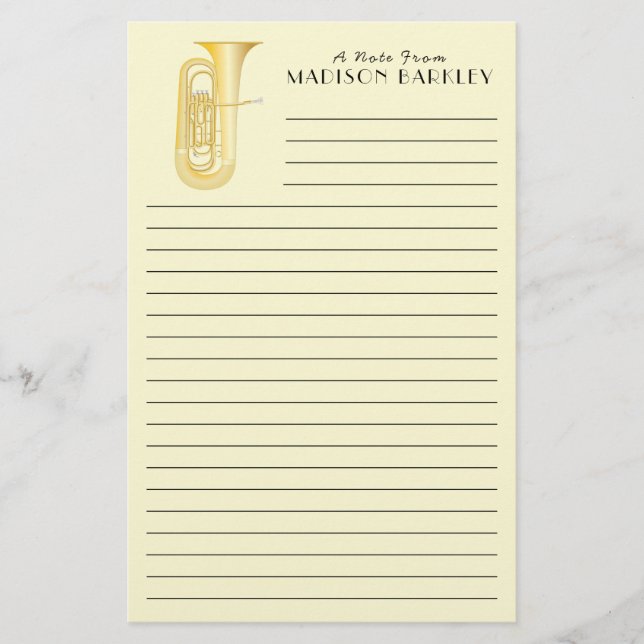 Tuba Musician Teacher Stationery Briefpapier (Vorderseite)