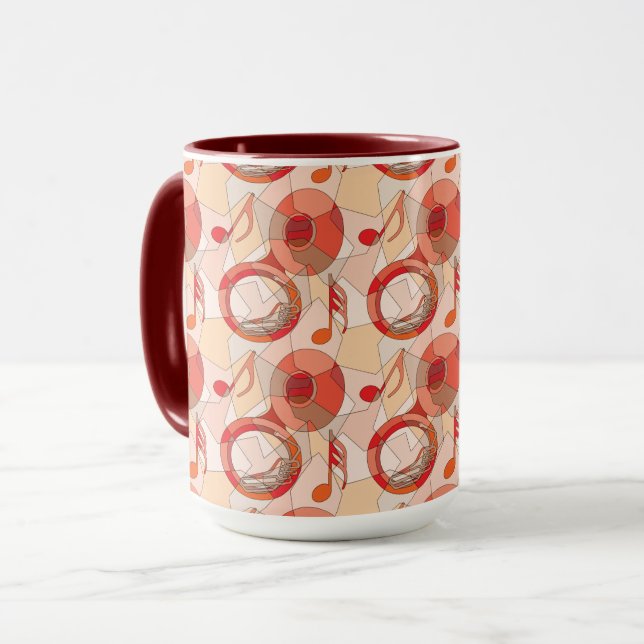 Tuba Musiknote Fragments Reds Tasse (Vorderseite Links)