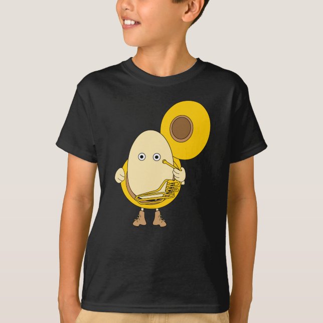 Tuba Player Egghead T-Shirt (Vorderseite)