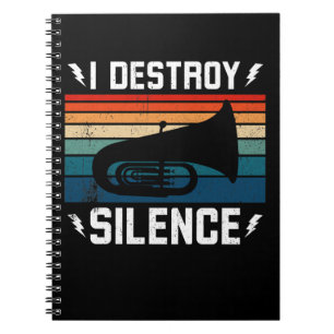 Tuba Player I Destroy Silence Tuba Notizblock