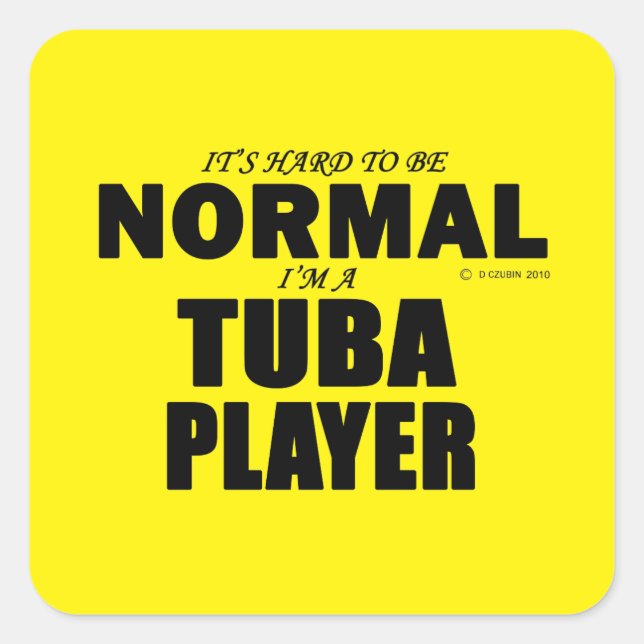 Tuba Player Square Sticker (Vorderseite)