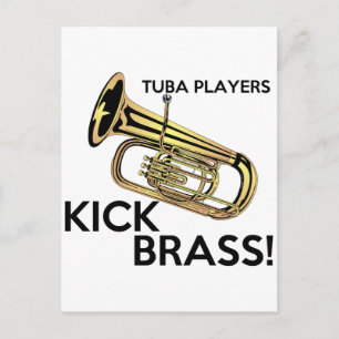 Tuba Players Kick Brass Postkarte