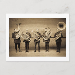 Tuba Polizisten (Sepia) Vintage Polizei Postkarte