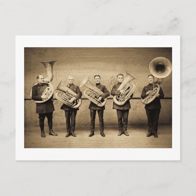 Tuba Polizisten (Sepia) Vintage Polizei Postkarte (Vorderseite)