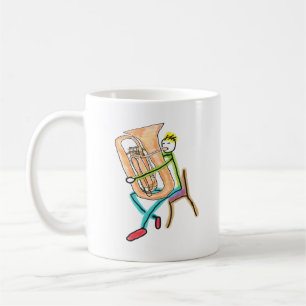 Tuba spielender Stockmann Kaffeetasse