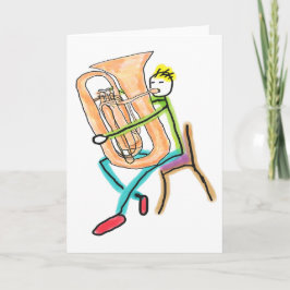 Tuba spielender Stockmann Karte