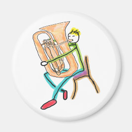 Tuba spielender Stockmann Magnet